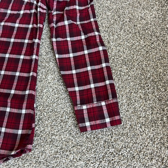 Eddie Bauer Burgundy Classic Fit Plaid Long Sleeve Button Up Shirt, Size Small - Picture 6 of 11